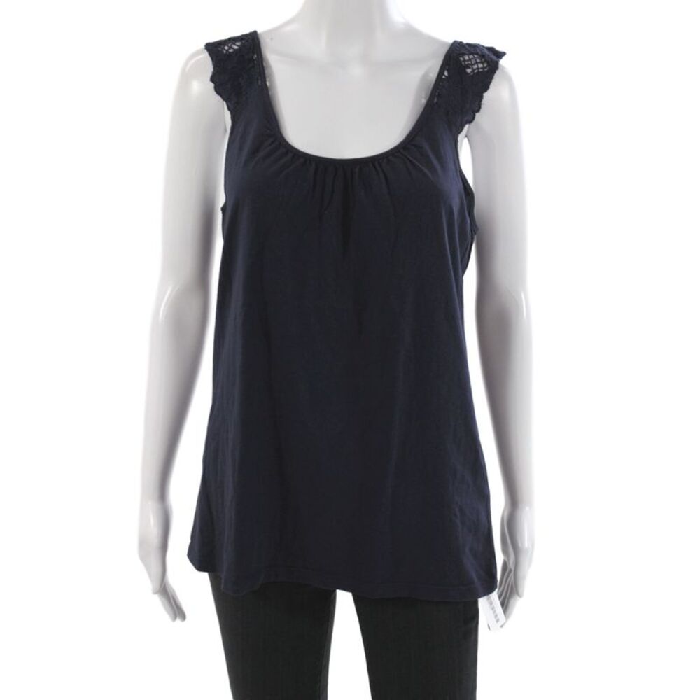 Velvet by Graham & Spencer Women Blue Cotton Scoop Neck Camisole Size S